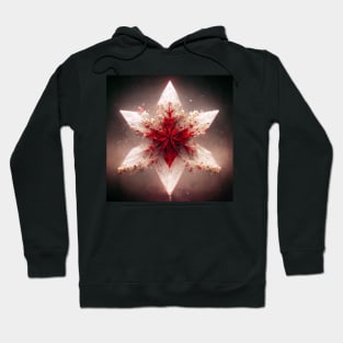 Red snowflake, star , saint, love Hoodie